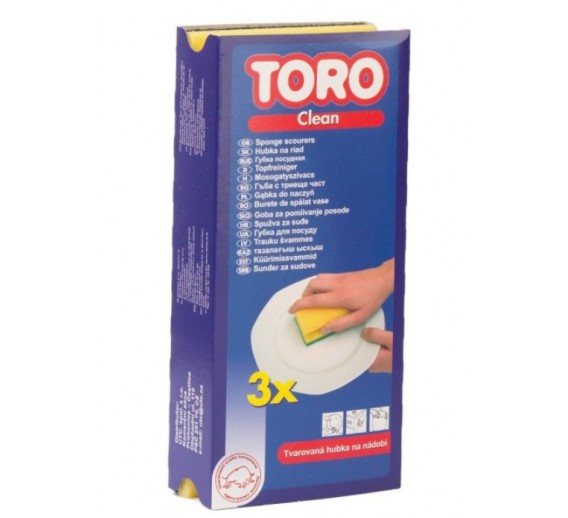 Švaros prekės. Šluostės, virtuvės kempinės. Profiliuota kempinė indams TORO 3vnt 