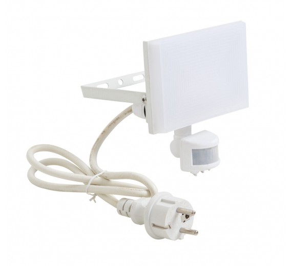 Apšvietimas. Prožektoriai. Prožektorius Airflood IP44 30W/840 WH 2400lm su judesio jutikliu
