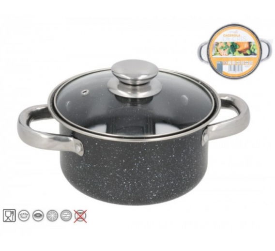Namų apyvokos prekės. Indai, virtuvės reikmenys ir įrankiai. Puodai, dubenys. Puodas 18 cm 2 L GRANITE CRIS 