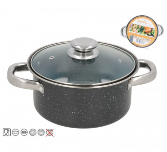 Namų apyvokos prekės. Indai, virtuvės reikmenys ir įrankiai. Puodai, dubenys. Puodas 20 cm 2,5 l GRANITE CRIS 