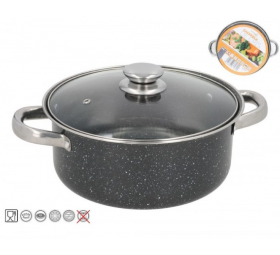 Namų apyvokos prekės. Indai, virtuvės reikmenys ir įrankiai. Puodai, dubenys. Puodas 24 cm 3,7 l GRANITE CRIS 