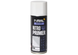 Dažai. Dažai, dažymo įrankiai, dažymo juostos. Aerozoliniai dažai, lakas, gruntas. Purškiamas gruntas INRAL Nitro Primer balta 400ml 