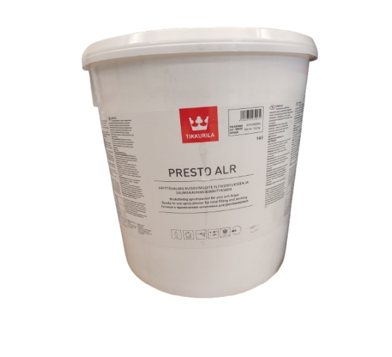 Dažai. Glaistas, gruntas, klijai, skiedikliai. Glaistai. Specialios paskirties glaistas. Purškiamasis lengvasis glaistas Tikkurila Presto ALR 14l 