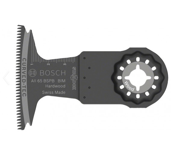 Darbo įrankiai. Įrankių priedai. Pjūkleliai medžiui ir metalui. Multifunkcinio įrankio pjūkliukai. Pusapvalis pjūklelis Bosch AII 65 BSPB 65x40 mm 2608662017 