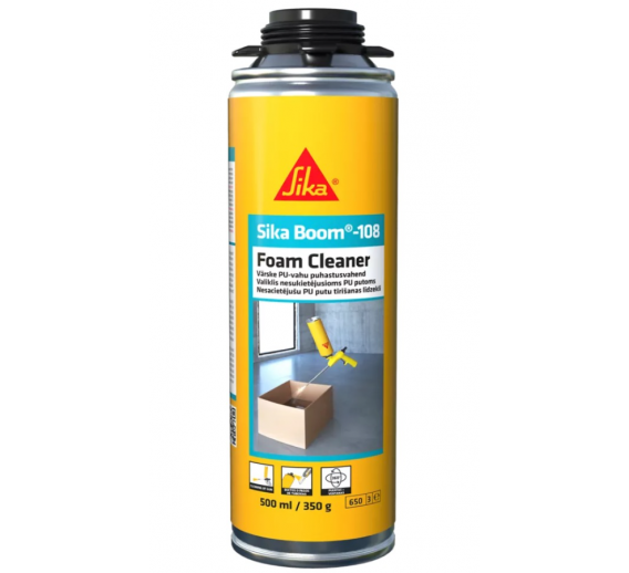 Vidaus apdailos prekės. Hermetikai, montavimo putos, sandarinimo juostos. Sandarinimo, montavimo putos. Putų valiklis Sika Boom 108 500ml 