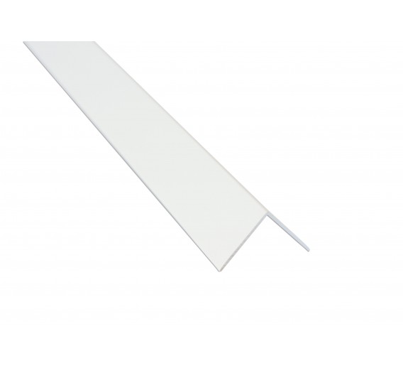 Vidaus apdailos prekės. Sienų apdailos medžiagos. PVC lentelės. PVC kampas apdailai baltas 30x30 mm, 2,70 m 