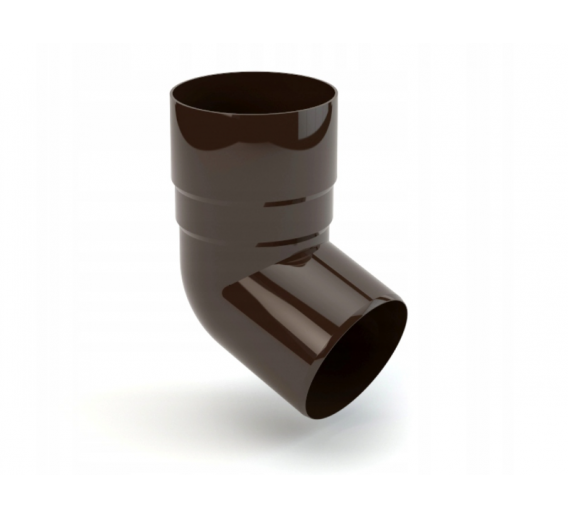 Statybinės medžiagos. Stogo dangos. Lietaus nuvedimo sistemos. Plastikiniai lietvamzdžiai. PVC lietvamzdžio alkūnė 67,5 ruda 63 mm 