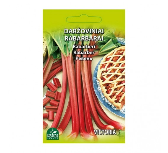 Sodo ir daržo prekės. Sėklos, daigyklos, durpinės tabletės. Cukinijos, moliūgai, baklažanai. Rabarbarai Victorija 0.5g 