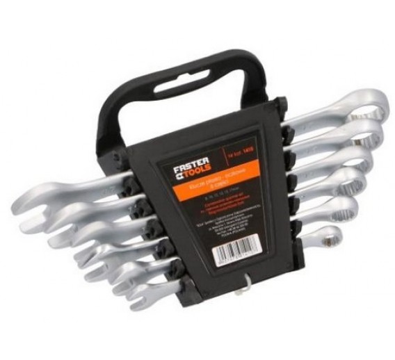 Darbo įrankiai. Mechaniniai įrankiai. Raktų ir galvučių rinkiniai. Raktų rinkiniai. Raktų komplektas Faster Tools, 8-17 mm 