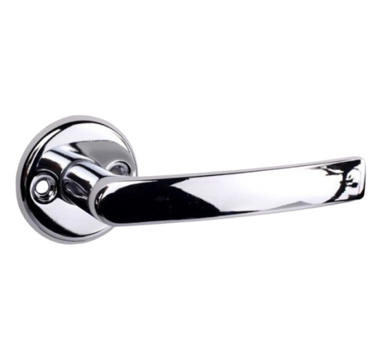 Vidaus apdailos prekės. Durys, jų dalys. Durų furnitūra. Rankenos. Rankena 16/006 R311 chromo