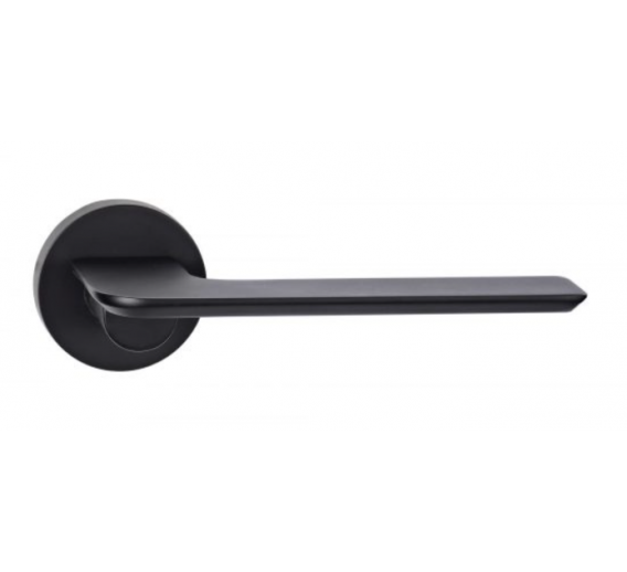 Vidaus apdailos prekės. Durys, jų dalys. Durų furnitūra. Rankenos. Rankena Apollo juoda 