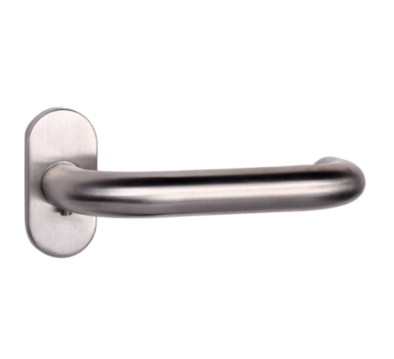 Vidaus apdailos prekės. Durys, jų dalys. Durų furnitūra. Rankenos. Rankena Inox TL 1020 ovalas