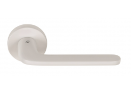 Vidaus apdailos prekės. Durys, jų dalys. Durų furnitūra. Rankenos. Rankena ROBOQUATTRO balta 