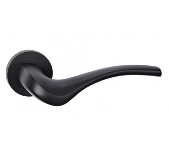 Vidaus apdailos prekės. Durys, jų dalys. Durų furnitūra. Rankenos. Rankena Tobacco Peck juoda 