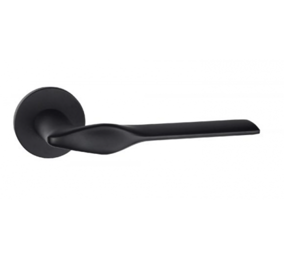 Vidaus apdailos prekės. Durys, jų dalys. Durų furnitūra. Rankenos. Rankena Touchy juoda 