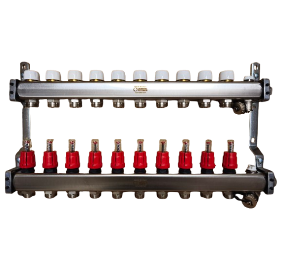 Šildymas. Šildymas ir vėdinimas. Kolektoriai ir kolektorinės spintos. Kolektoriai. Reguliuojamas kolektorius NP General Fittings 10ž. 