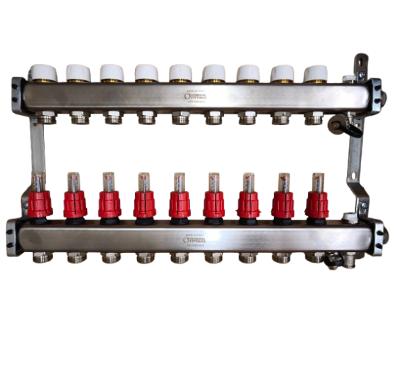 Šildymas. Šildymas ir vėdinimas. Kolektoriai ir kolektorinės spintos. Kolektoriai. Reguliuojamas kolektorius NP General Fittings 9ž.