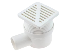 Santechnikos prekės. Vonios įranga. Trapai ir dušo latakai. Reguliuojamas trapas kampu 10x10cm d50