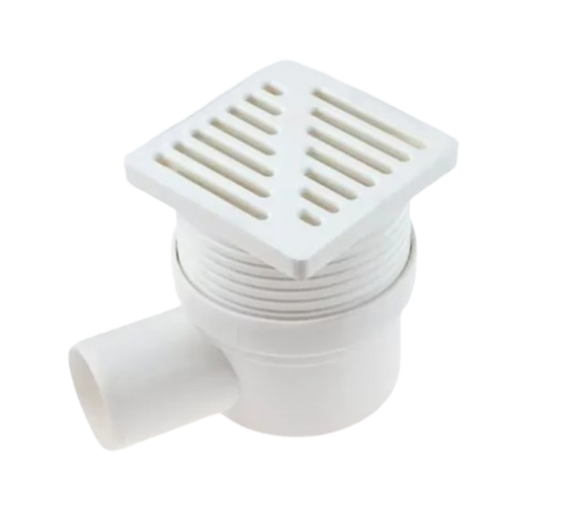 Santechnikos prekės. Vonios įranga. Trapai ir dušo latakai. Reguliuojamas trapas kampu 10x10cm d50