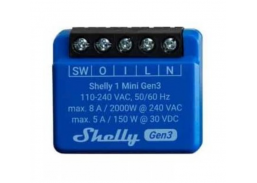 Elektros prekės. Moduliniai automatikos komponentai. Kontaktoriai. Rėlė Shelly 1 Mini Gen3 
