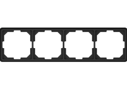 Elektros prekės. Instaliacija - kištukiniai lizdai, jungikliai ir kt.. Vilma jungikliai, kištukiniai lizdai. Vilma STANDARD ST150 juoda matinė spalva. Rėmelis 4 vietų Vilma ST150 juodos matinės spalvos 