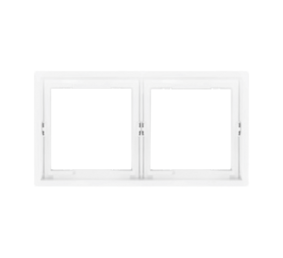 Elektros prekės. Instaliacija - kištukiniai lizdai, jungikliai ir kt.. BORA jungikliai, kištukiniai lizdai. Rėmelis BORA 2 vietų, baltas 