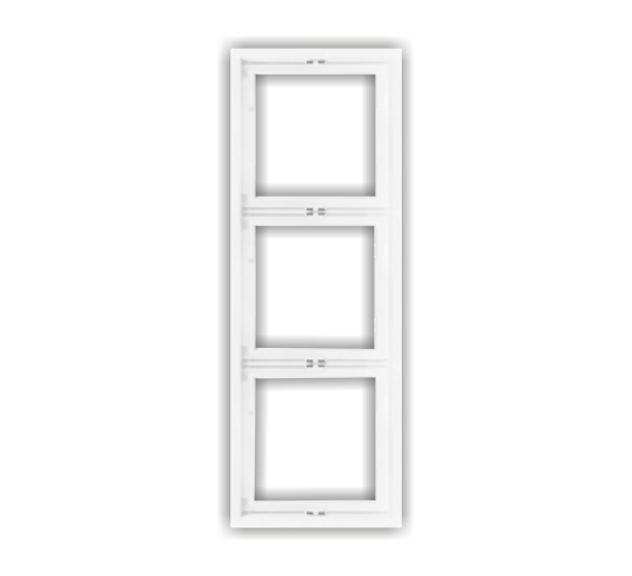 Elektros prekės. Instaliacija - kištukiniai lizdai, jungikliai ir kt.. BORA jungikliai, kištukiniai lizdai. Rėmelis BORA 3 vietų, baltas, vertikalus 