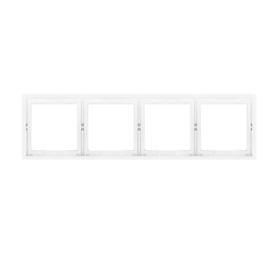 Elektros prekės. Instaliacija - kištukiniai lizdai, jungikliai ir kt.. BORA jungikliai, kištukiniai lizdai. Rėmelis BORA 4 vietų, baltas 