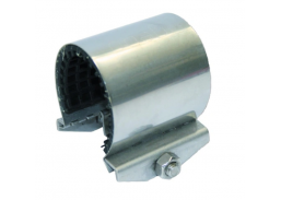 Santechnikos prekės. Vamzdynų sistemos. Vamzdžių sujungimo detalės. Plieninės jungtys. Plieninės movos. Remontinė mova nerūdijančio plieno 55-58 60mm