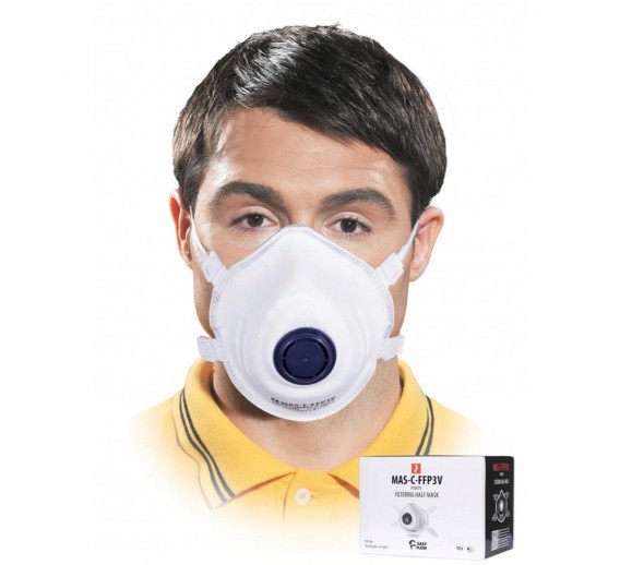 Darbo saugos prekės. Kvėpavimo apsaugos priemonės. Respiratoriai, veido kaukės. Respiratorius FFP3 su vožtuvu LAHTI 