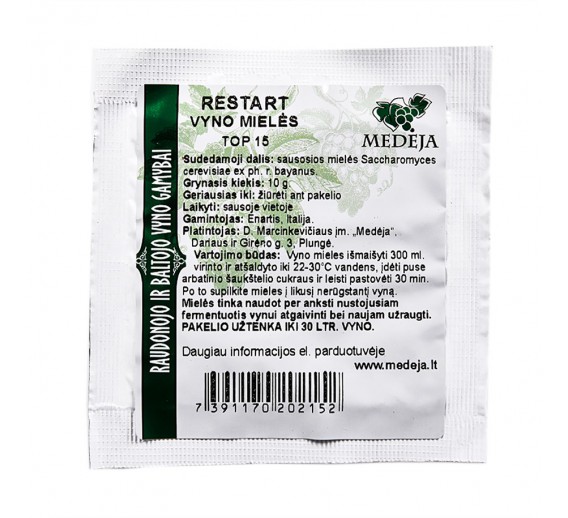 Sodo ir daržo prekės. Vyno gamybos įranga, medžiagos vyno gamybai. Restart vyno mielės