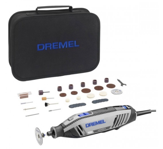 Darbo įrankiai. Elektriniai ir akumuliatoriniai įrankiai. Graviravimo įrankiai ir jų priedai. Graviravimo įrankiai. Rotacinis įrankis DREMEL 4250 F0134250JA su 35 priedais 