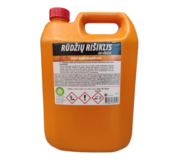 Dažai. Glaistas, gruntas, klijai, skiedikliai. Gruntai. Gruntas metalui. Rūdžių rišiklis su cinko oksidu, 5 l 
