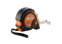 Darbo įrankiai. Mechaniniai įrankiai. Ruletės, matavimo juostos, slankmačiai. Ruletės. Ruletė 8m x 25mm POLAX 