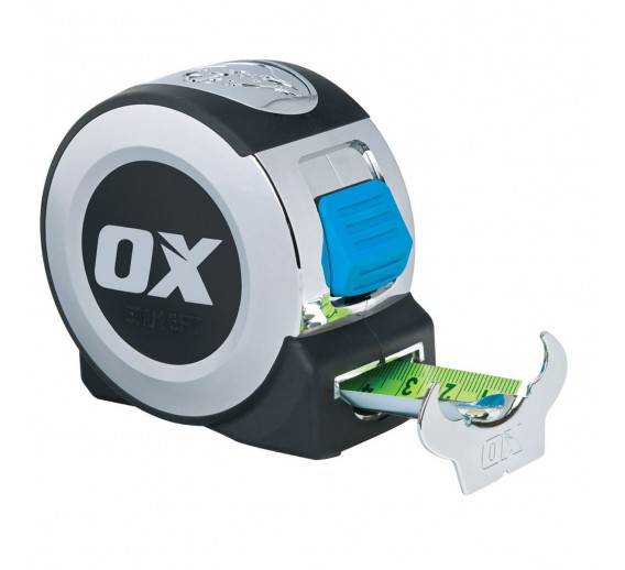 Darbo įrankiai. Mechaniniai įrankiai. Ruletės, matavimo juostos, slankmačiai. Ruletės. Ruletė OX PRO tape 8m x 27mm 