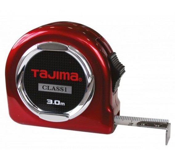 Darbo įrankiai. Mechaniniai įrankiai. Ruletės, matavimo juostos, slankmačiai. Ruletės. Ruletė Tajima 1 klasės, 3 m 