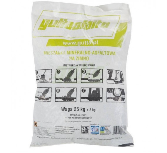 Statybinės medžiagos. Mišiniai. Spec. mišiniai. Šaltas asfaltas Guttasfalto, 25 kg 
