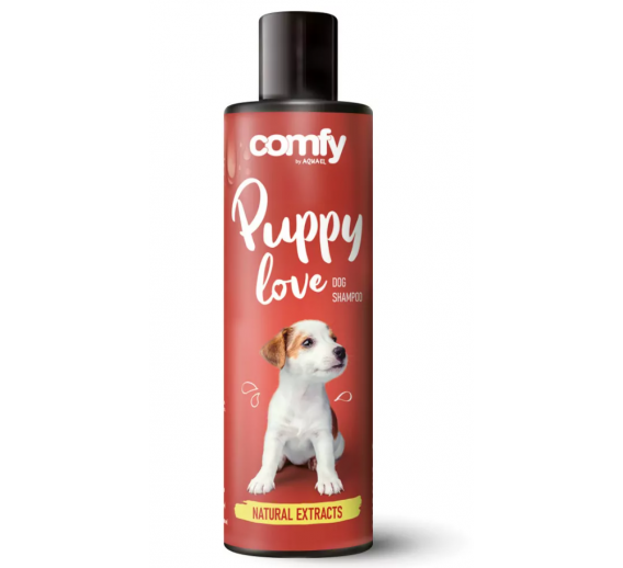 Gyvūnų prekės. Gyvūnėlių priežiūros priemonės. Apsauginės priemonės nuo parazitų naminiams gyvūnams. Šampūnas mažiems šuniukams Comfy 250ml