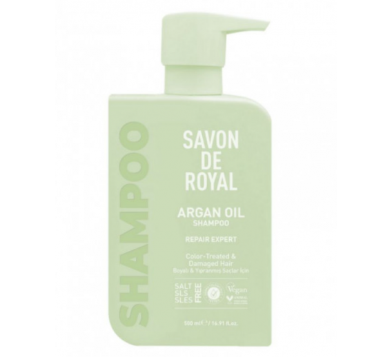 Švaros prekės. Kūno ir plaukų priežiūros priemonės. Šampūnas su argano aliejumi Savon De Royal Miracle 500ml 
