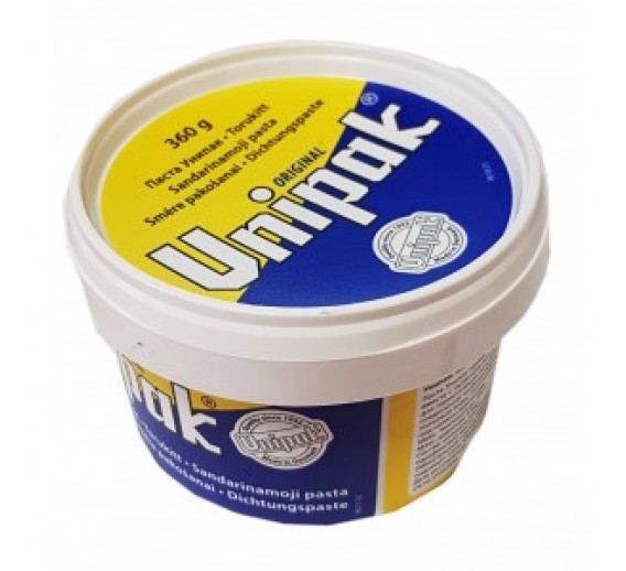 Vidaus apdailos prekės. Hermetikai, montavimo putos, sandarinimo juostos. Sandarinimo juostos. Sandarinimo pasta UNIPAK 360 g 