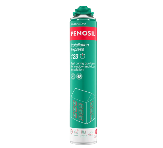 Vidaus apdailos prekės. Hermetikai, montavimo putos, sandarinimo juostos. Sandarinimo, montavimo putos. Sandarinimo putos Penosil 123 870ml 