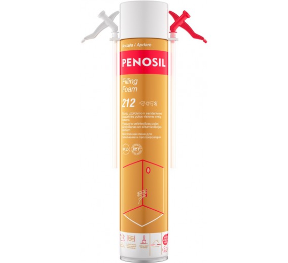 Vidaus apdailos prekės. Hermetikai, montavimo putos, sandarinimo juostos. Sandarinimo, montavimo putos. Sandarinimo putos Penosil Filling Foam 212, 650 ml 