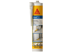 Vidaus apdailos prekės. Hermetikai, montavimo putos, sandarinimo juostos. Silikoniniai hermetikai. Sanitarinis silikonas SikaSil-C colourless bespalvis 300ml 