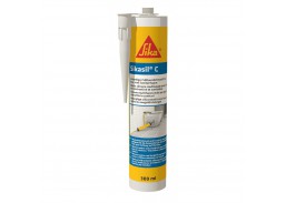 Vidaus apdailos prekės. Hermetikai, montavimo putos, sandarinimo juostos. Silikoniniai hermetikai. Sanitarinis silikonas SikaSil-C juoda 300ml 