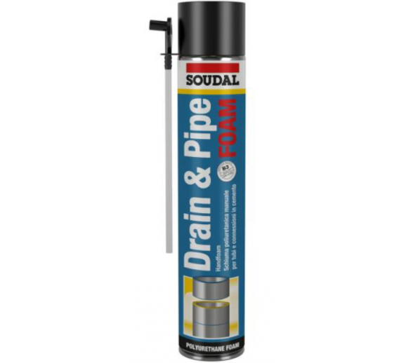Vidaus apdailos prekės. Hermetikai, montavimo putos, sandarinimo juostos. Sandarinimo, montavimo putos. Santechninės putos Drain Pipe 750ml 