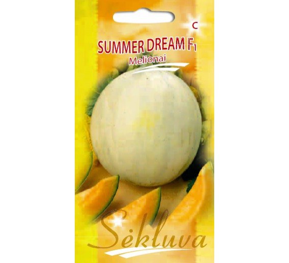 Sodo ir daržo prekės. Sėklos, daigyklos, durpinės tabletės. Cukinijos, moliūgai, baklažanai. Sėjamasis melionas Summer Dream F1