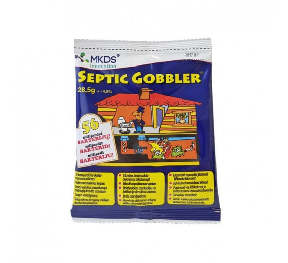 Švaros prekės. Priemonės lauko tualetams. Septic Gobbler kanalizacijos biovaliklis 28.5 g Švaros prekės. Priemonės lauko tualetams. Septic Gobbler kanalizacijos biovaliklis 28.5 g