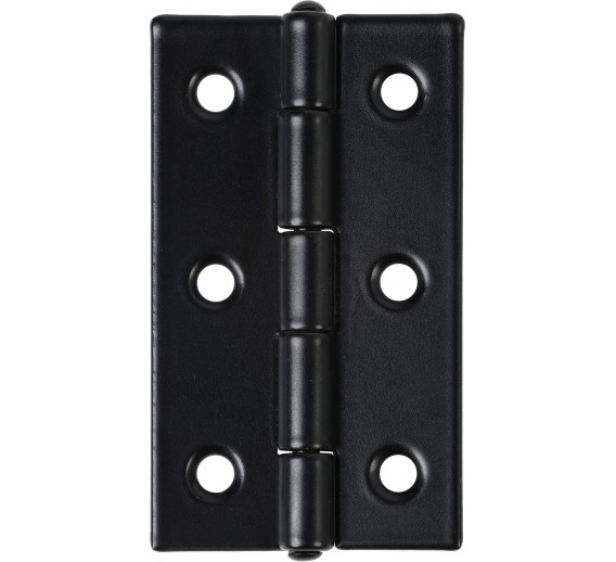 Vidaus apdailos prekės. Durys, jų dalys. Durų furnitūra. Lankstai, vyriai. Siauri vyriai 60x34x1,4mm juodi