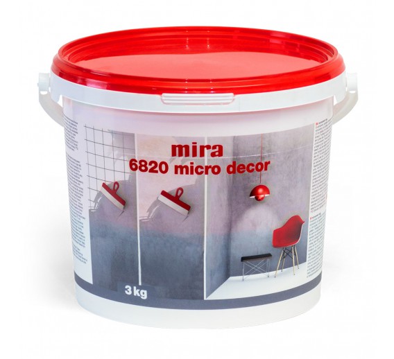 Dažai. Glaistas, gruntas, klijai, skiedikliai. Glaistai. Dekoratyvinis glaistas. Sienų tinkas tonuotas Mira 6820 micro decor balta sp. 3 kg 
