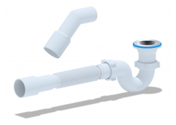 Santechnikos prekės. Vonios įranga. Sifonai. Sifonas dušo padėklui su lanksčia žarna ANI 1 1/2